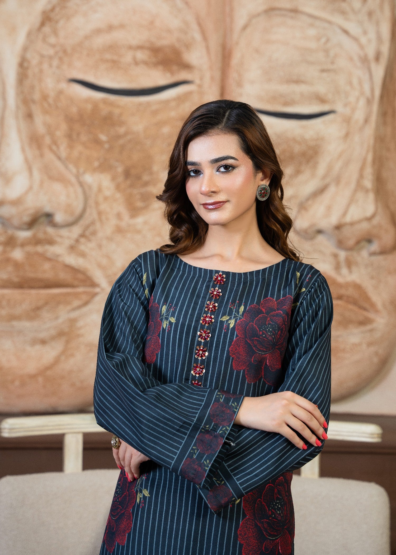 poly viscose Co Ord Sets in Navy blue, maroon