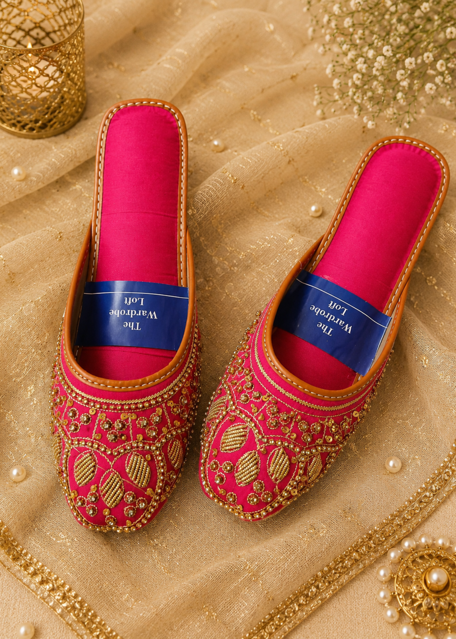 Khussa in Deep pink by - High Quality Women Khussa QYS7631