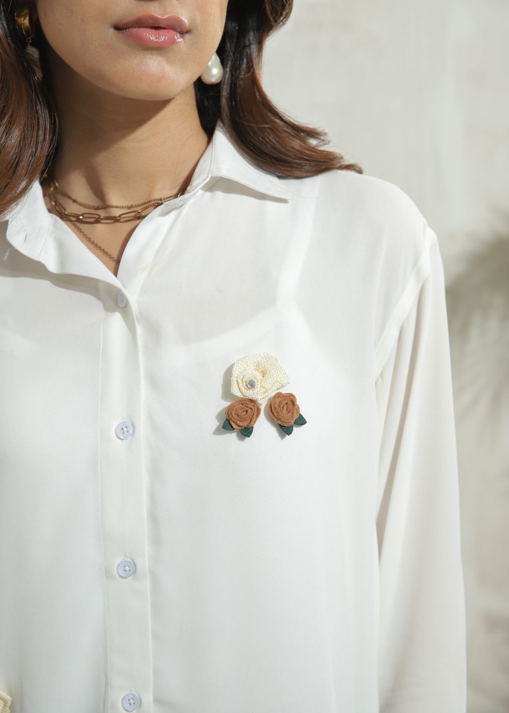 georgette Top in Ivory