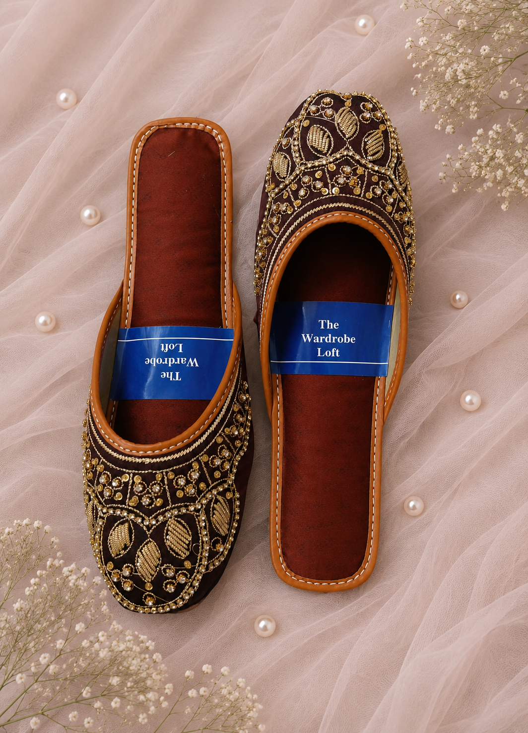 Khussa in Chocolate brown by - High Quality Women Khussa SWS9098