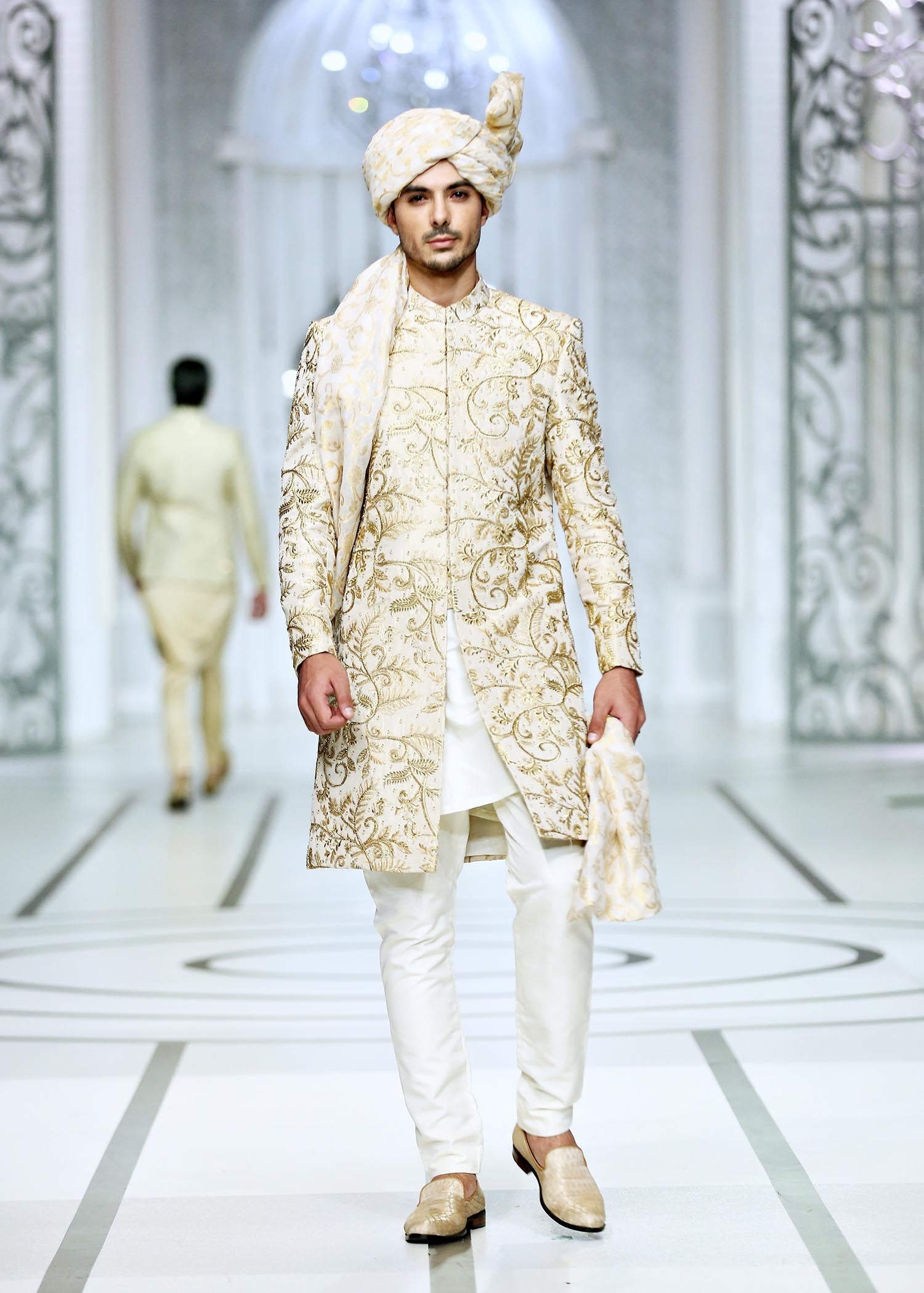 cotton Sherwani in Ivory