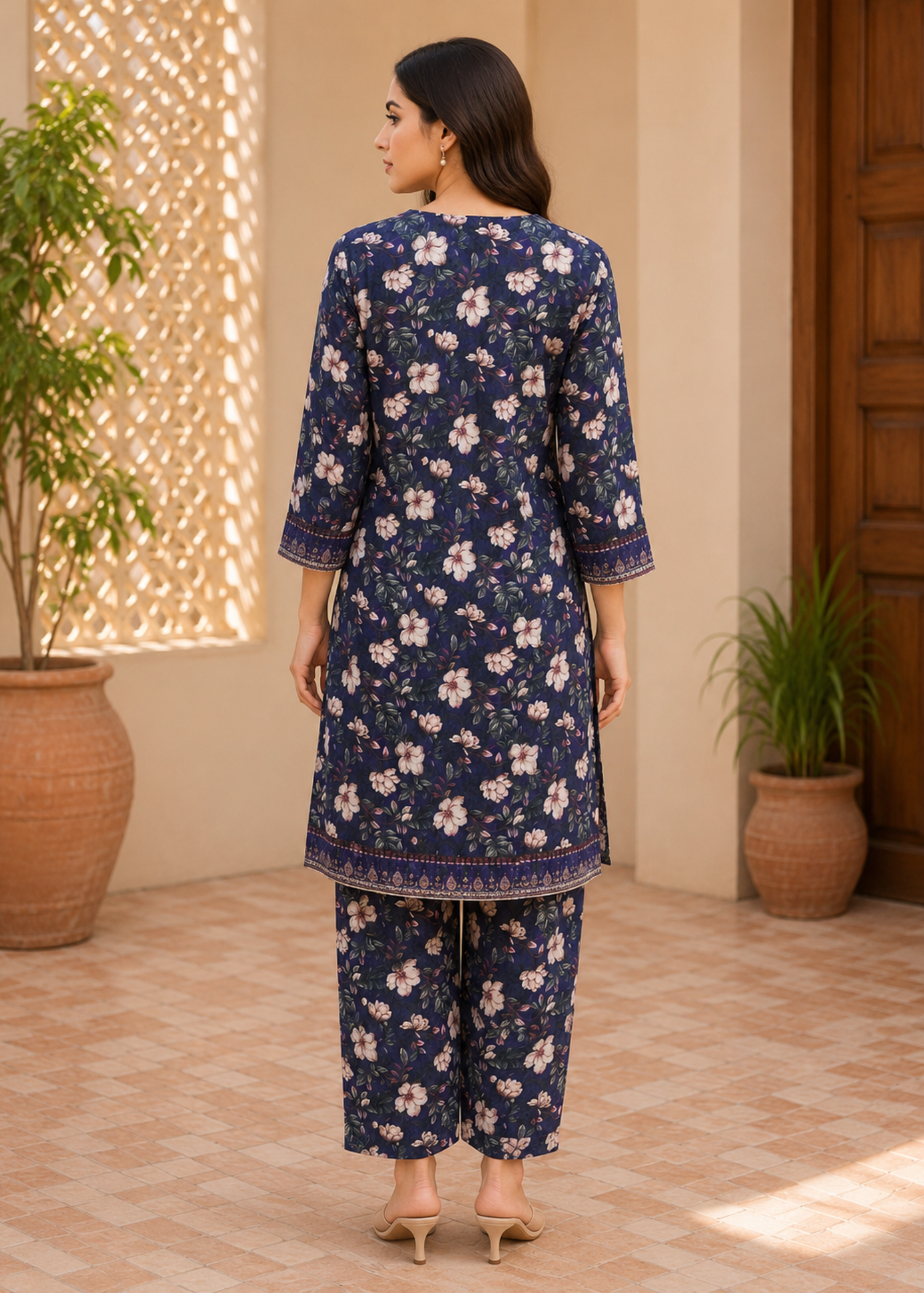 lawn Co Ord Sets in Dark blue
