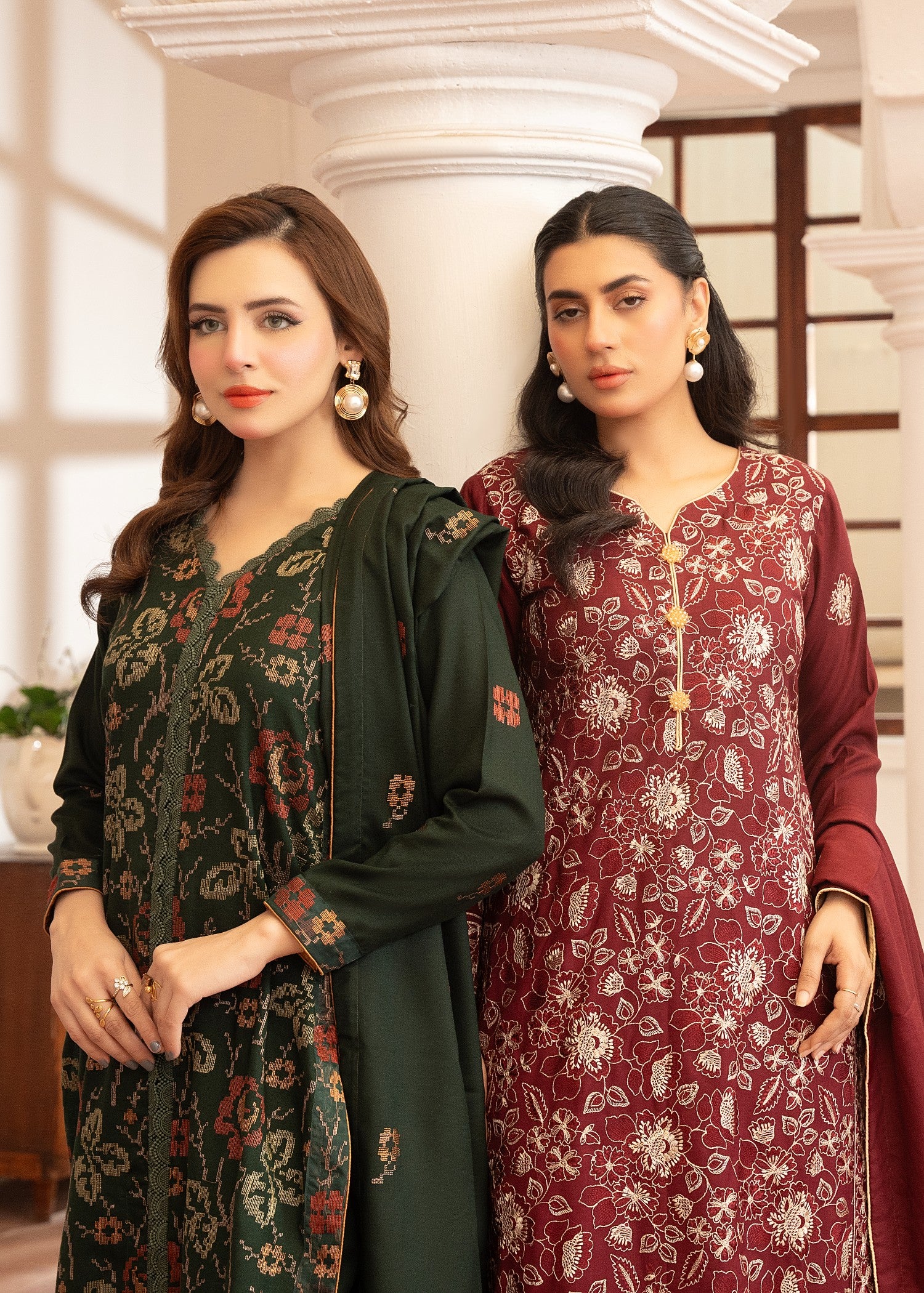 dhanak Kurta Set in Green