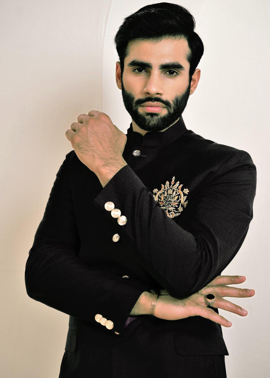tropical Prince Coat in Black