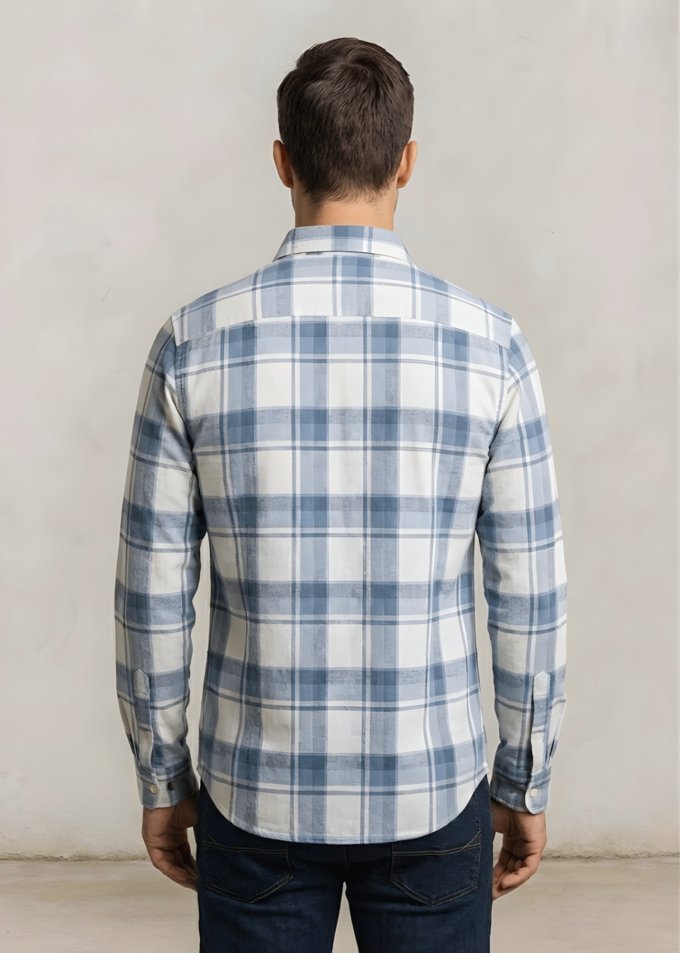 flannel Casual Shirt in Blue, white