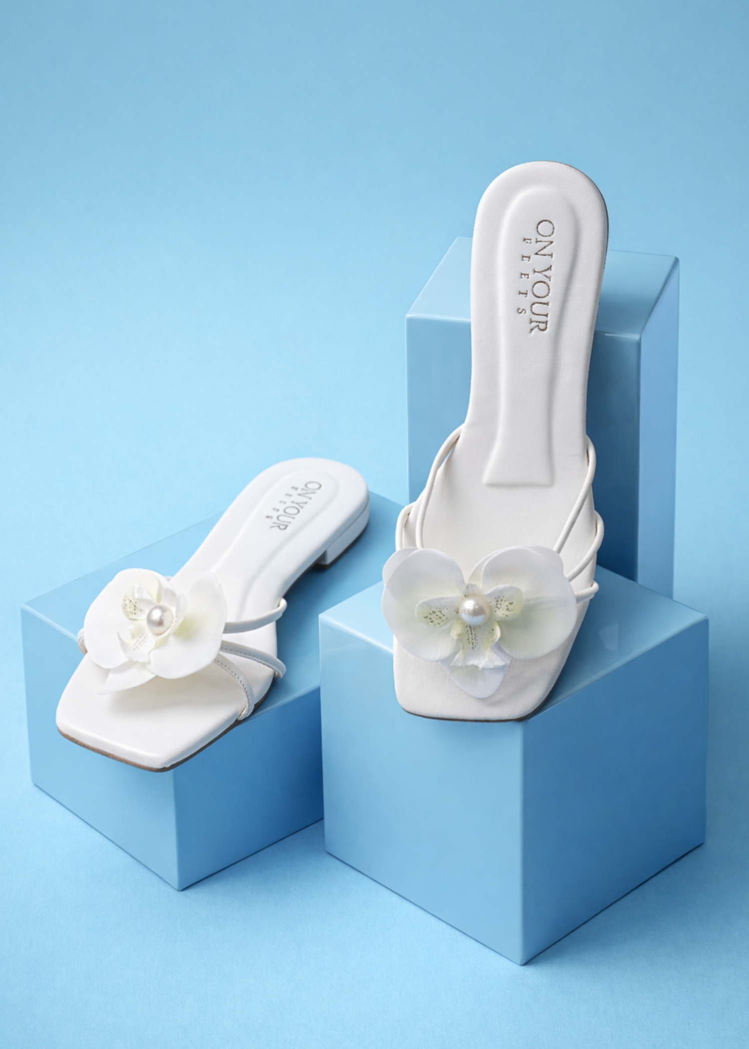 Slides in Off-white by - High Quality Women Slides KRW9114