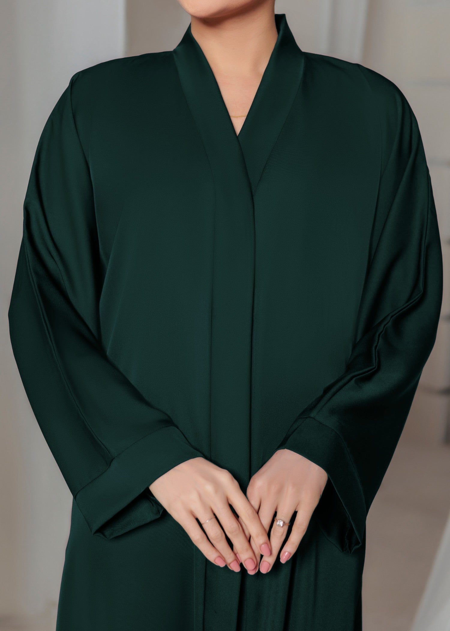 georgette Abaya in Bottle green