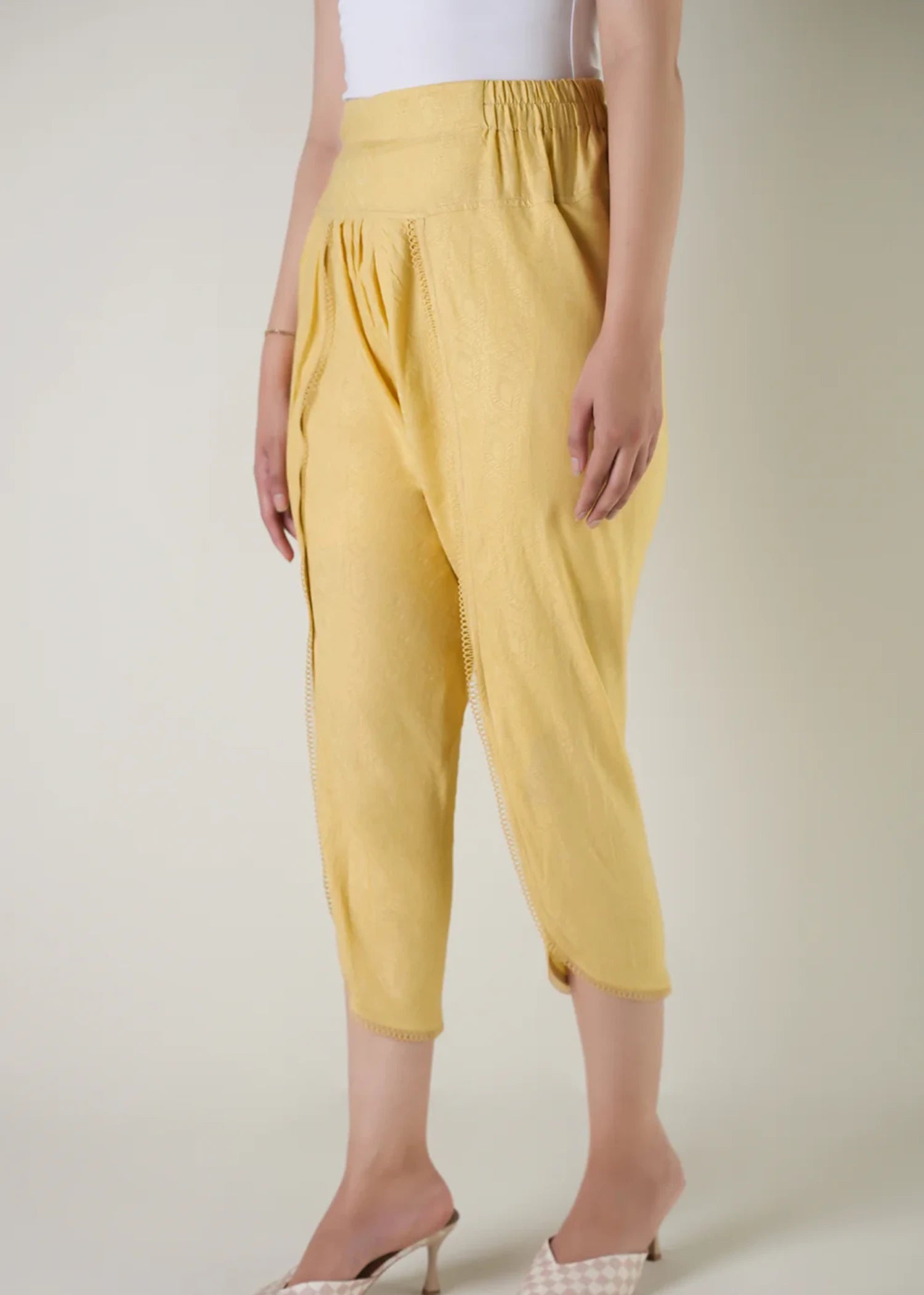 jacquard Shalwar in Yellow
