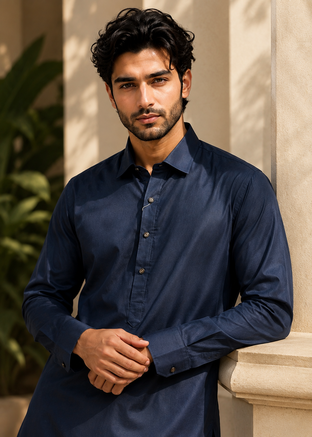 cotton Shalwar Kameez in Dark blue