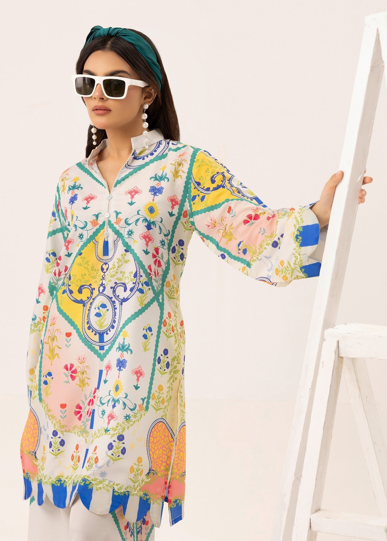 lawn Co Ord Sets in Blush pink, white, sky blue