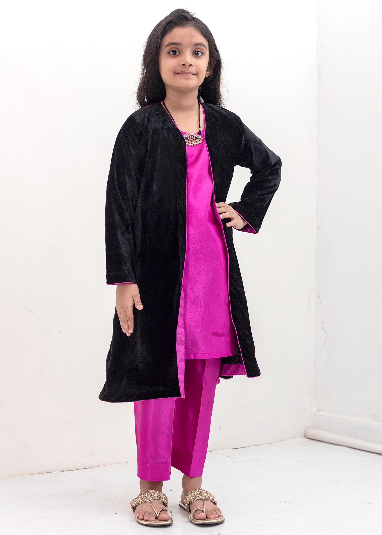 kattan silk Gown in Pink