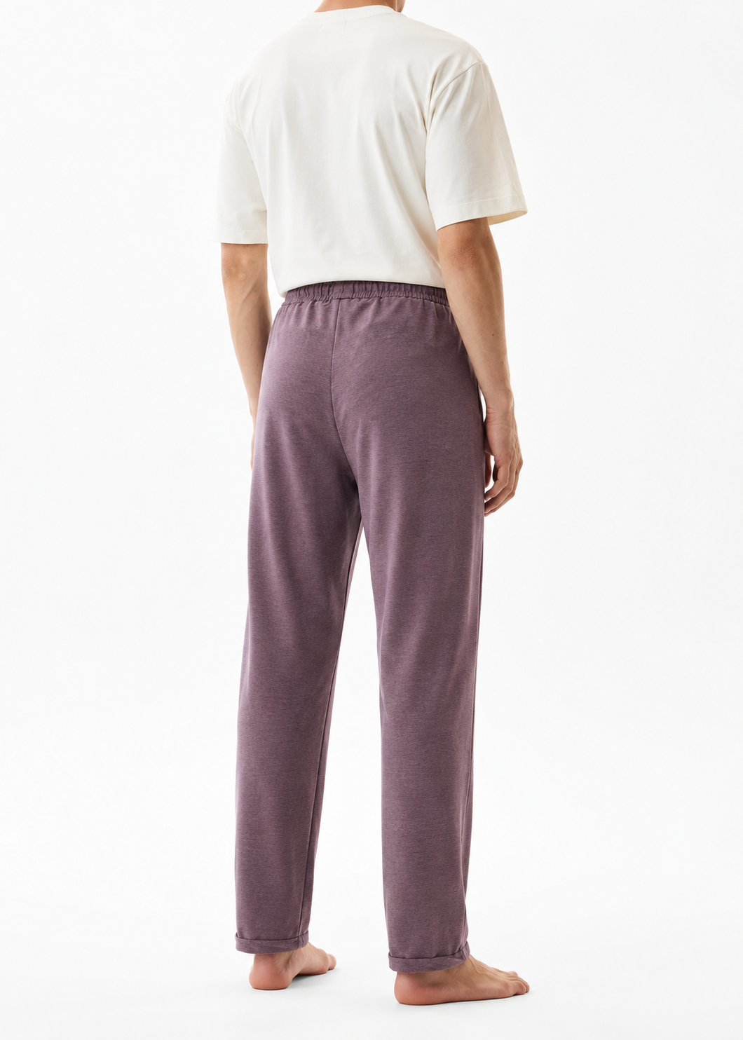 cotton jersey Trousers in Mauve, plum purple