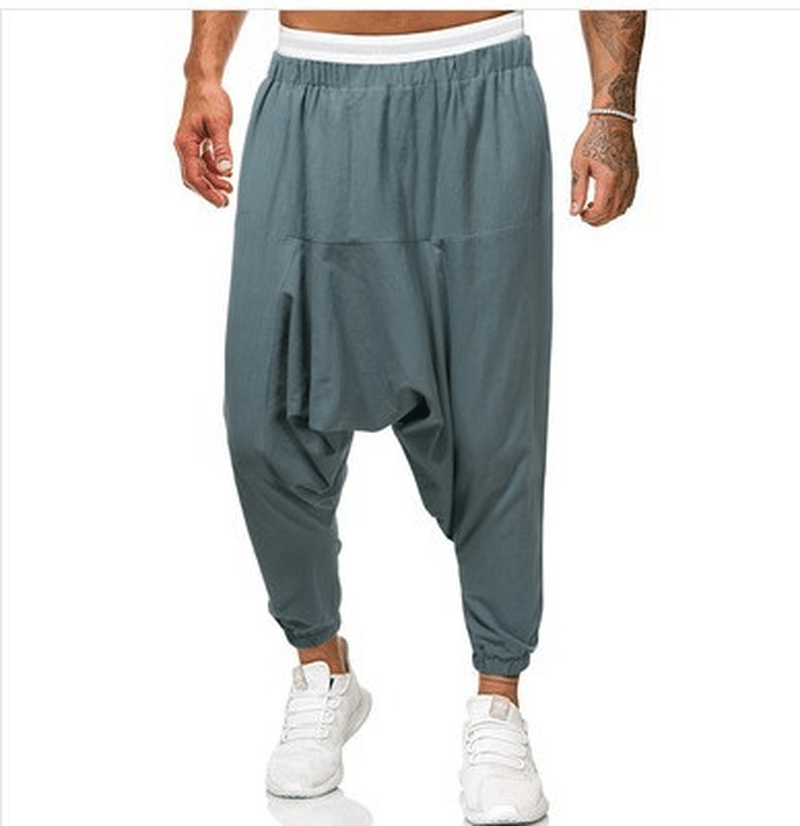 Cotton and Linen Casual Solid Color All-Match Linen Trousers