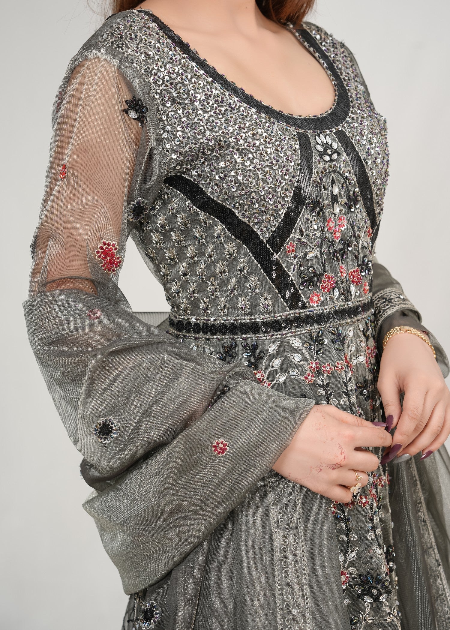 net Unstitched in Ash grey, grey