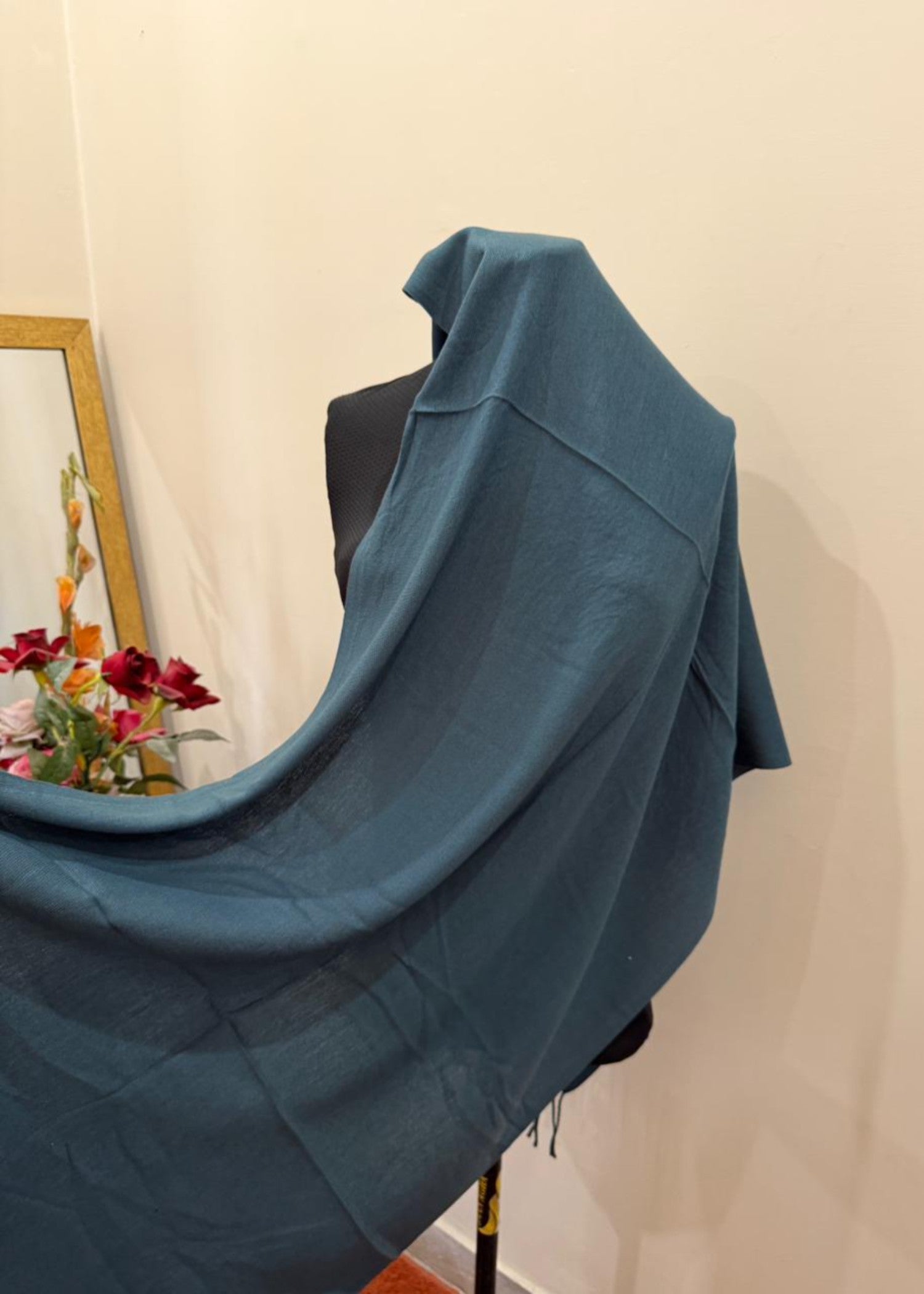 cashmere wool Hijab in Eucalyptus green