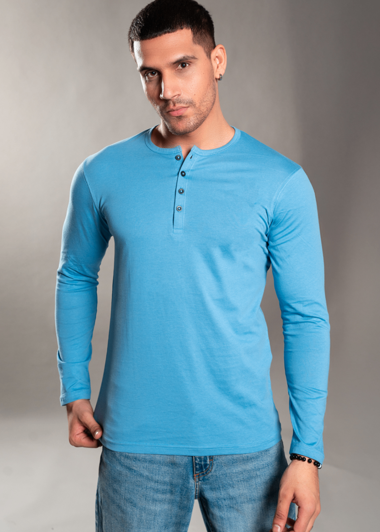 single jersey knit T Shirt in Dodger blue