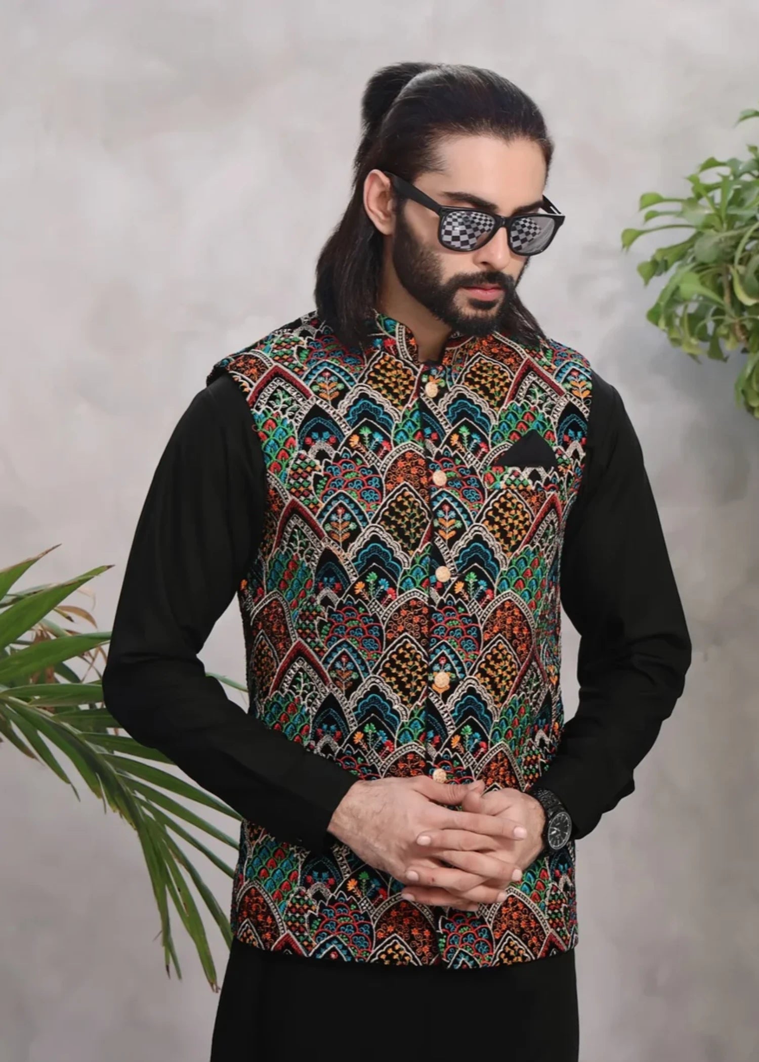 velvet Waistcoat in Multi