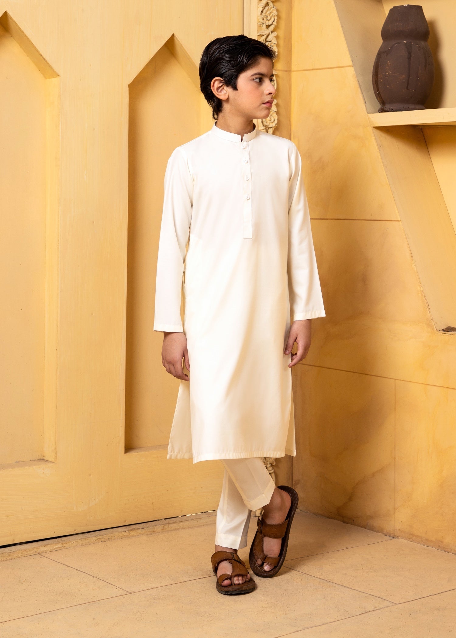 blend boski Kurta Set in Cream