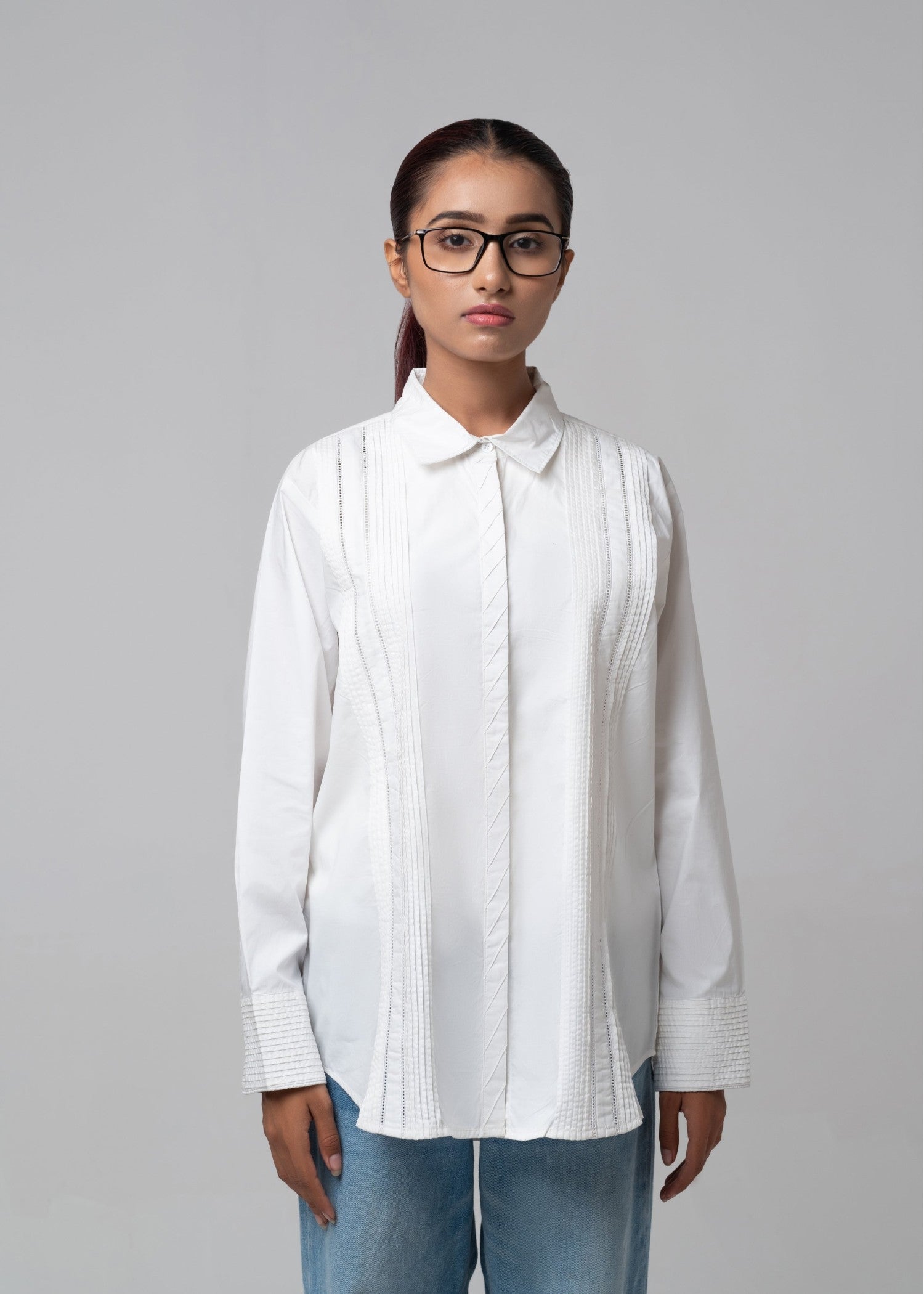 poplin Top in White