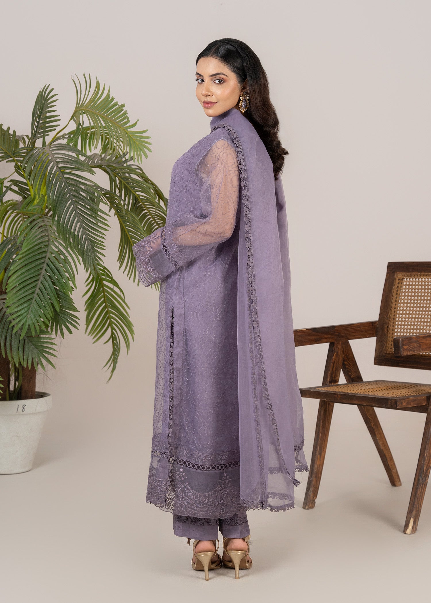 cotton silk Kurta Set in Purple