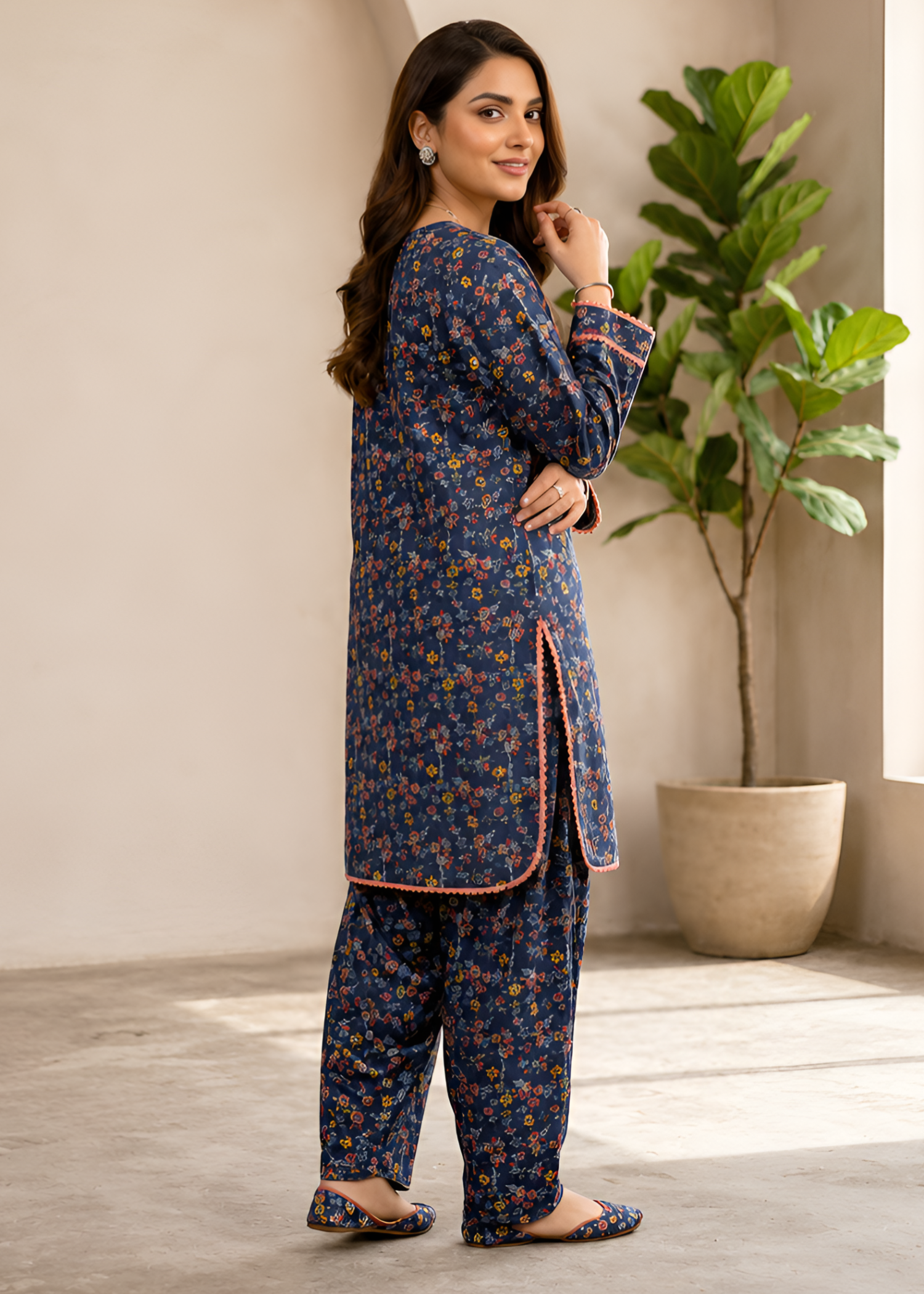 cotton Co Ord Sets in Navy blue