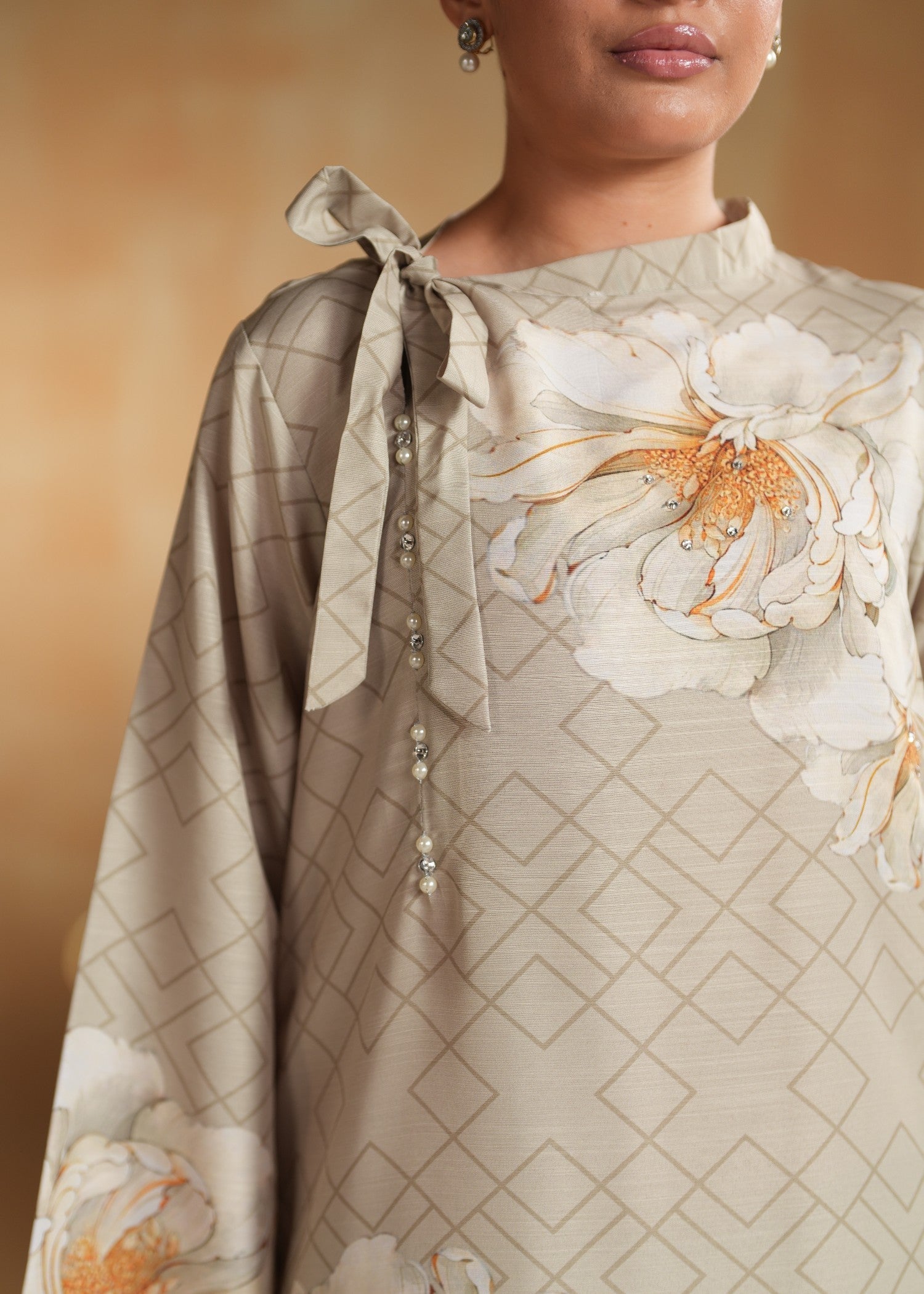 fine khaddar Co Ord Sets in Beige