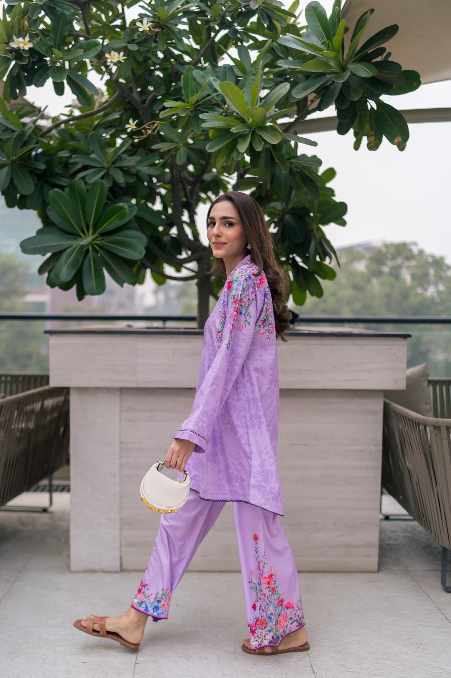 crepe Co ord Sets in Purple