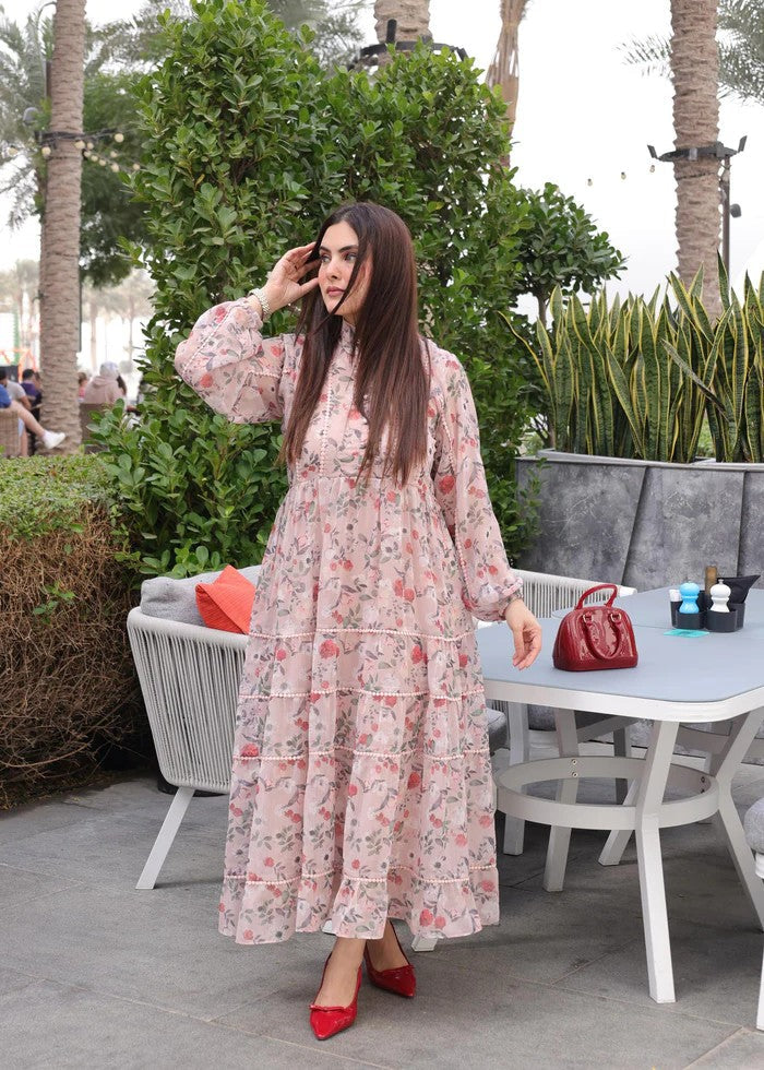 chiffon Dress in Pink