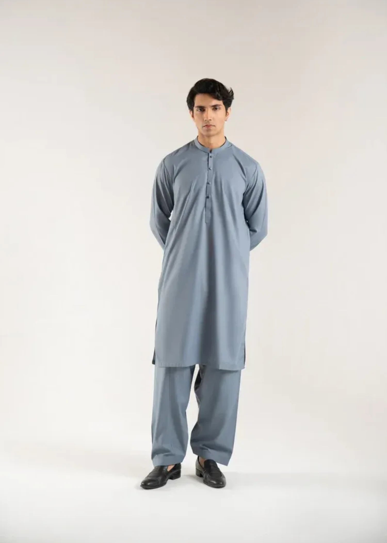 wash & wear Shalwar Kameez in Frost blue by Zarrar