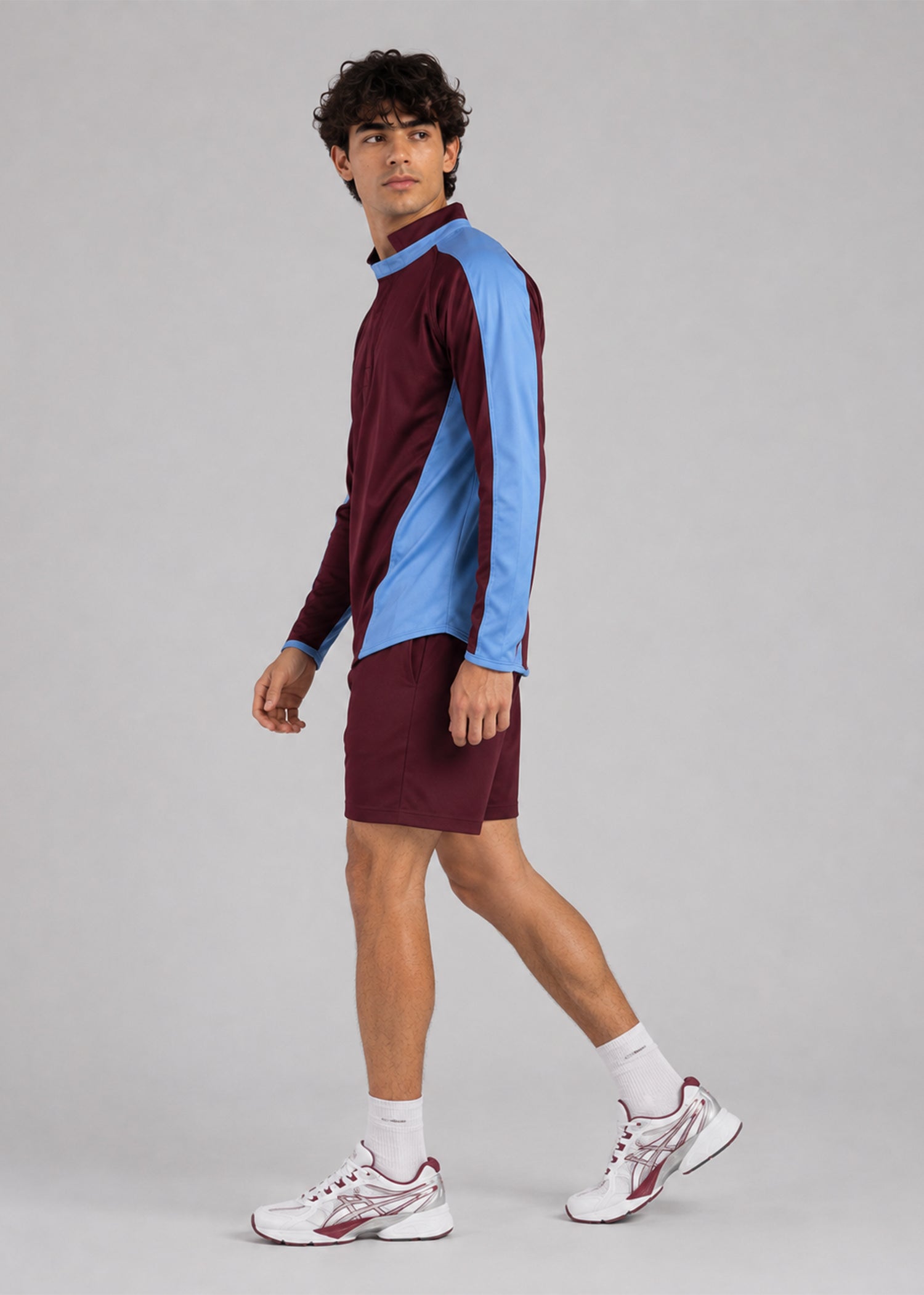 polyester Polo Shirt in Burgundy, sky blue