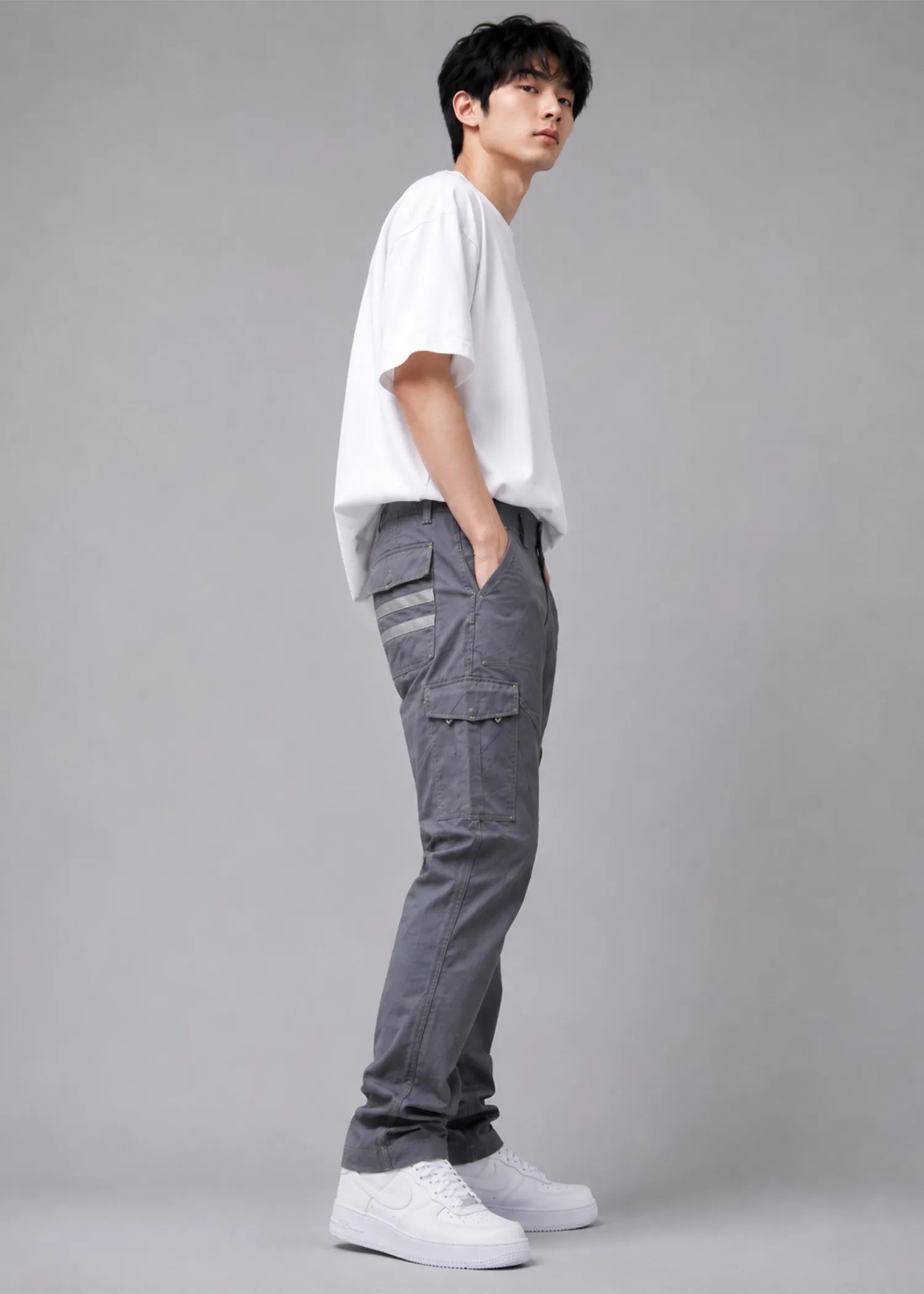 cotton Pants in Slate grey