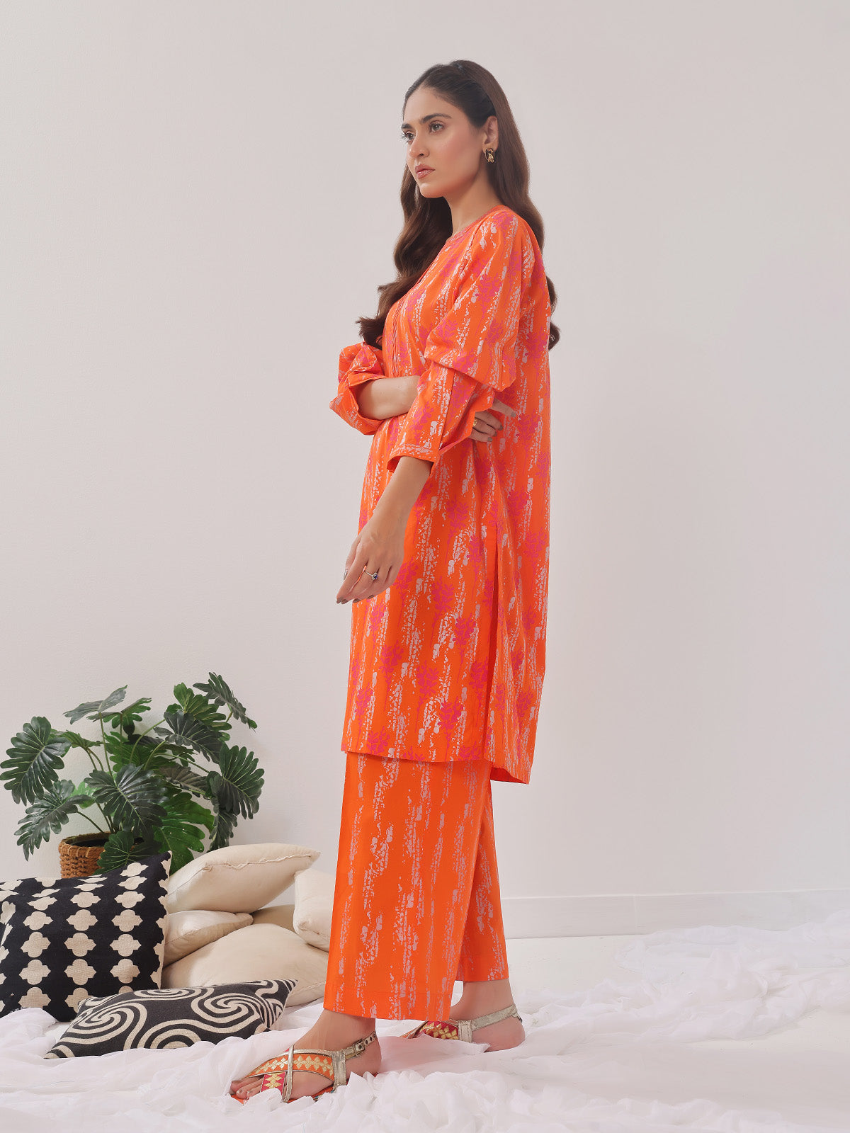 cambric Co Ord Sets in Pumpkin orange
