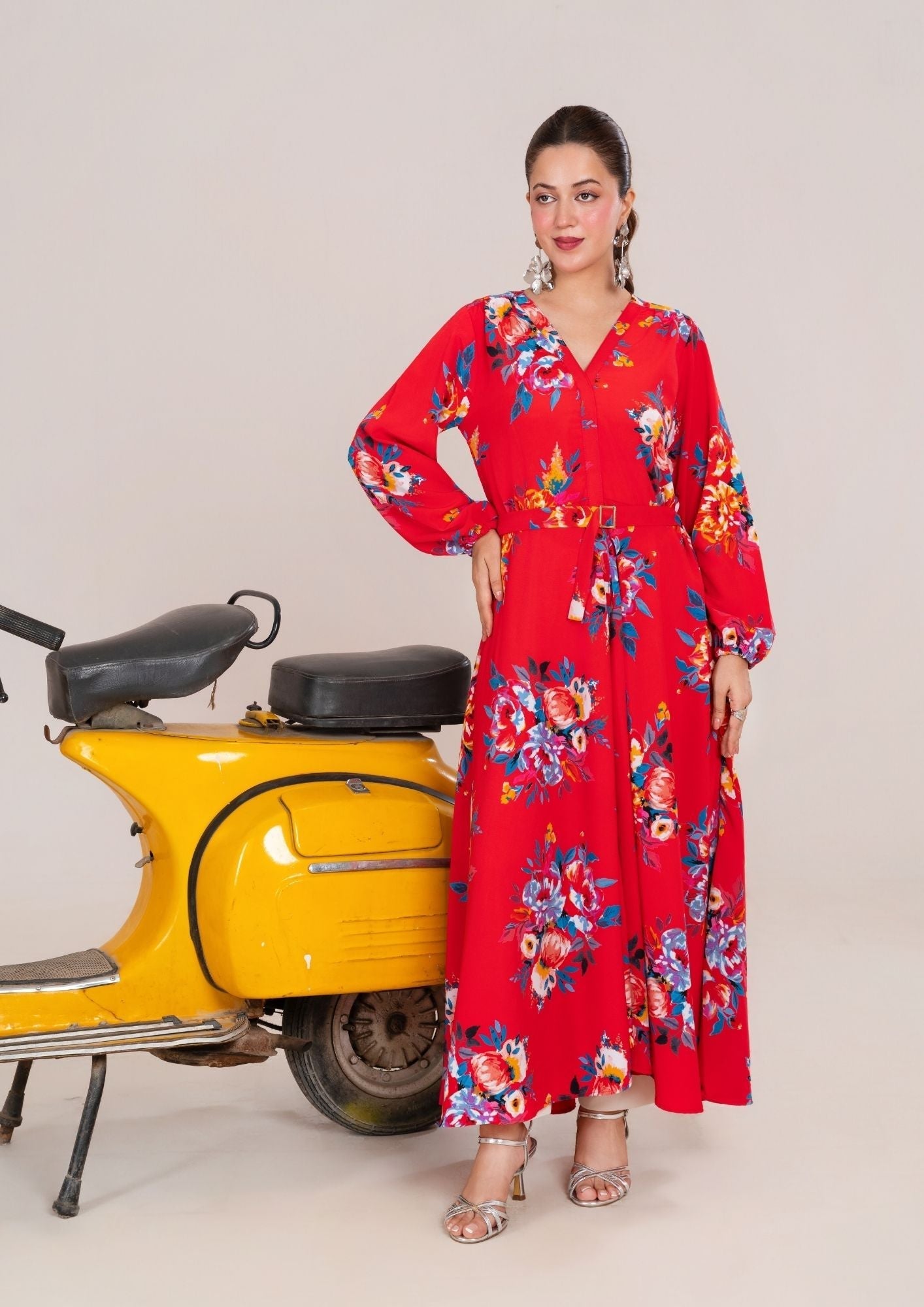 georgette Maxi in Red