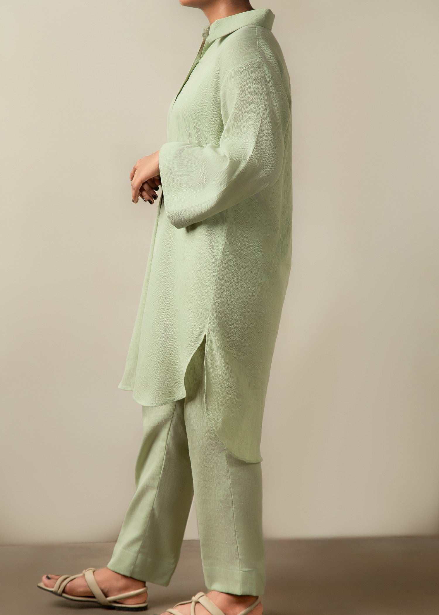 cotton linen Co Ord Sets in Tea green
