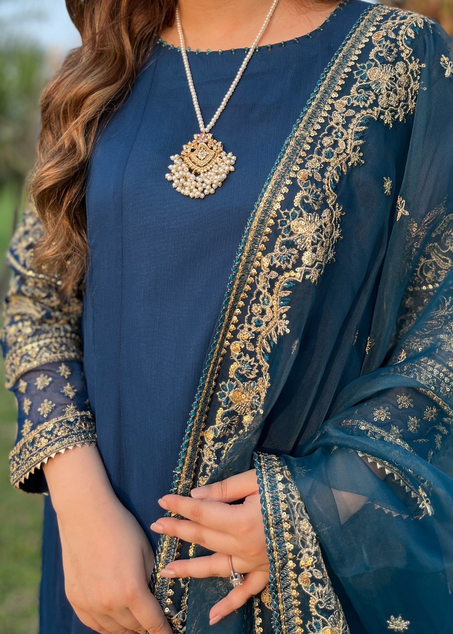 chiffon Maxi in Blue