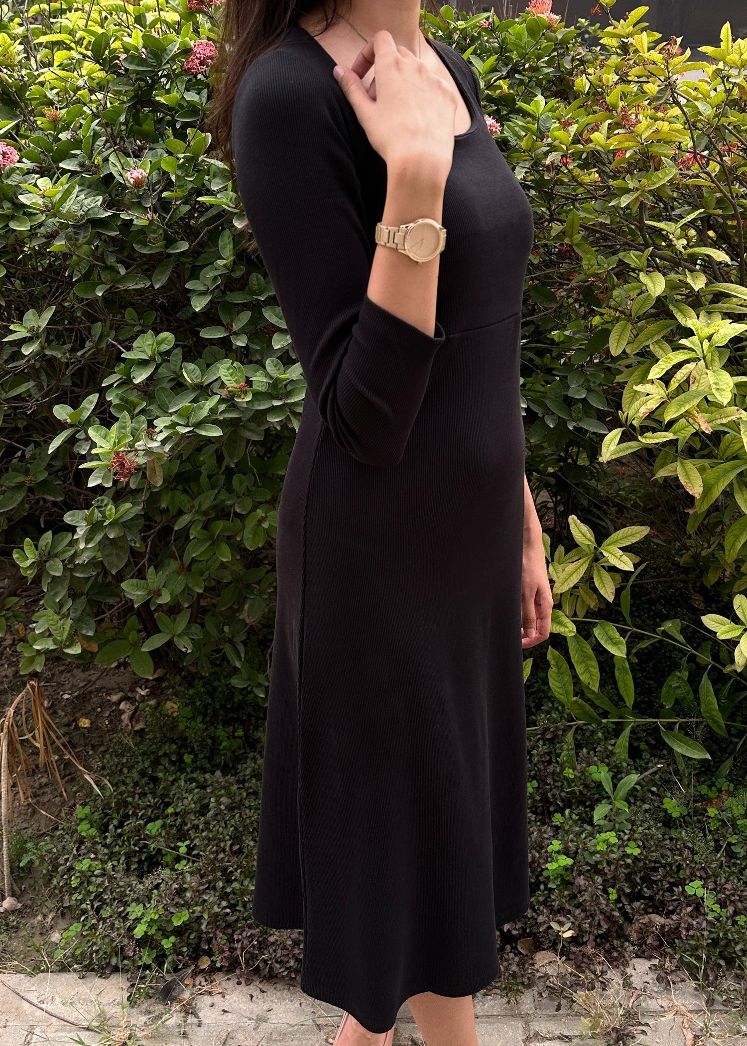 cotton viscose Dress in Black