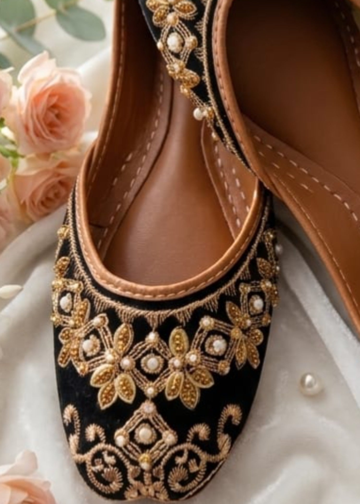 Khussa in Black by - High Quality Women Khussa DTQ9683