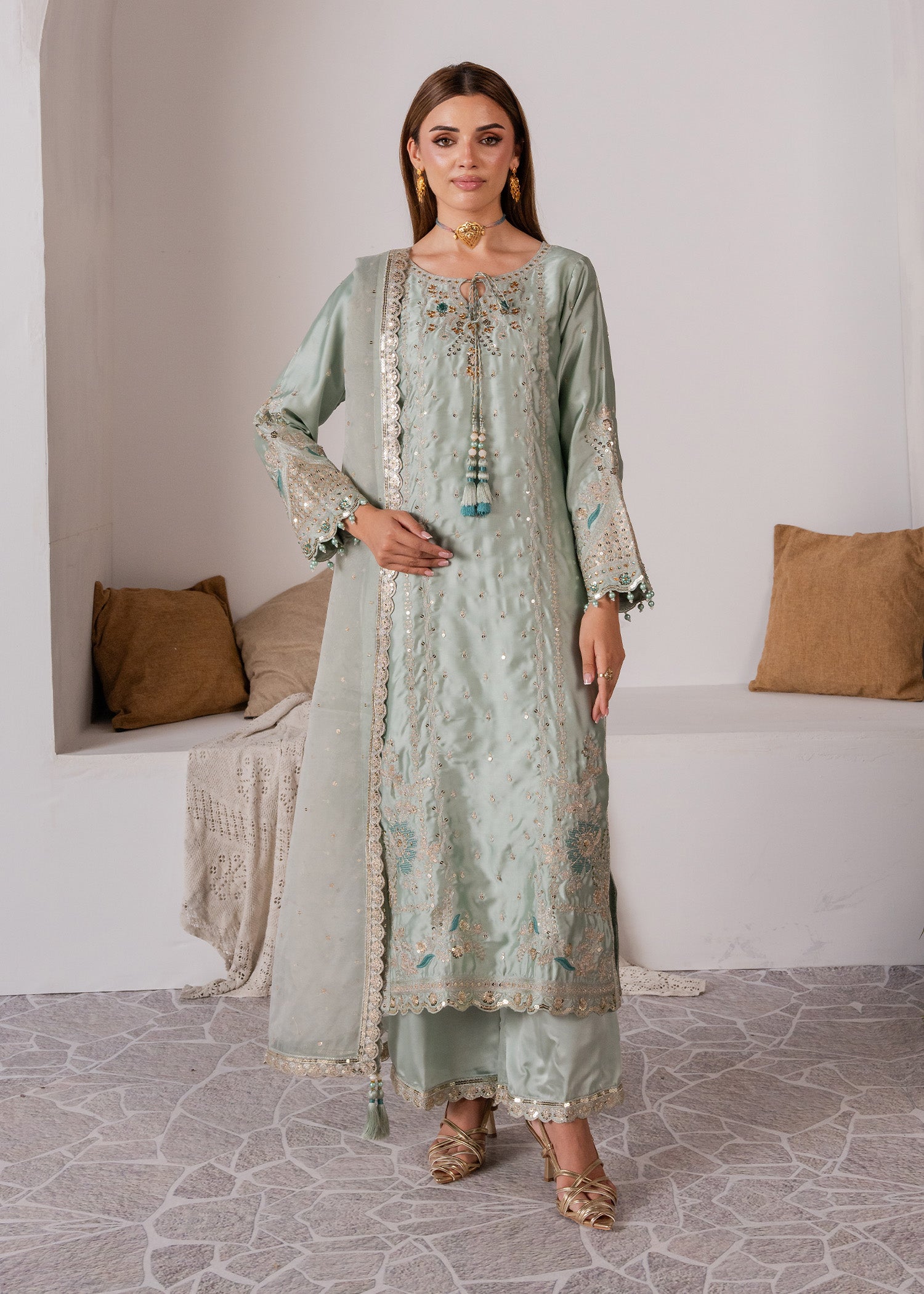 charmuse/shamooz Kurta Set in Mint green