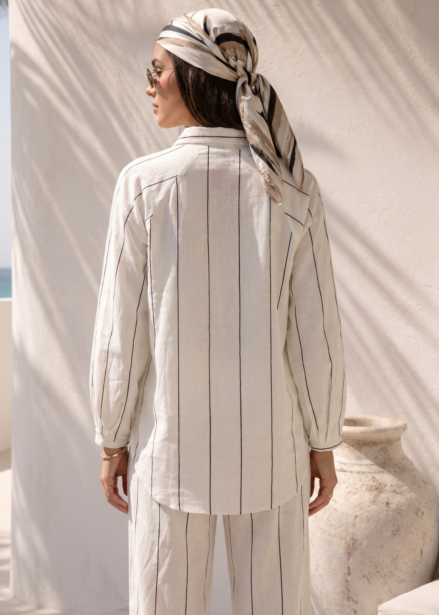 cross hetch Co Ord Sets in Off-white
