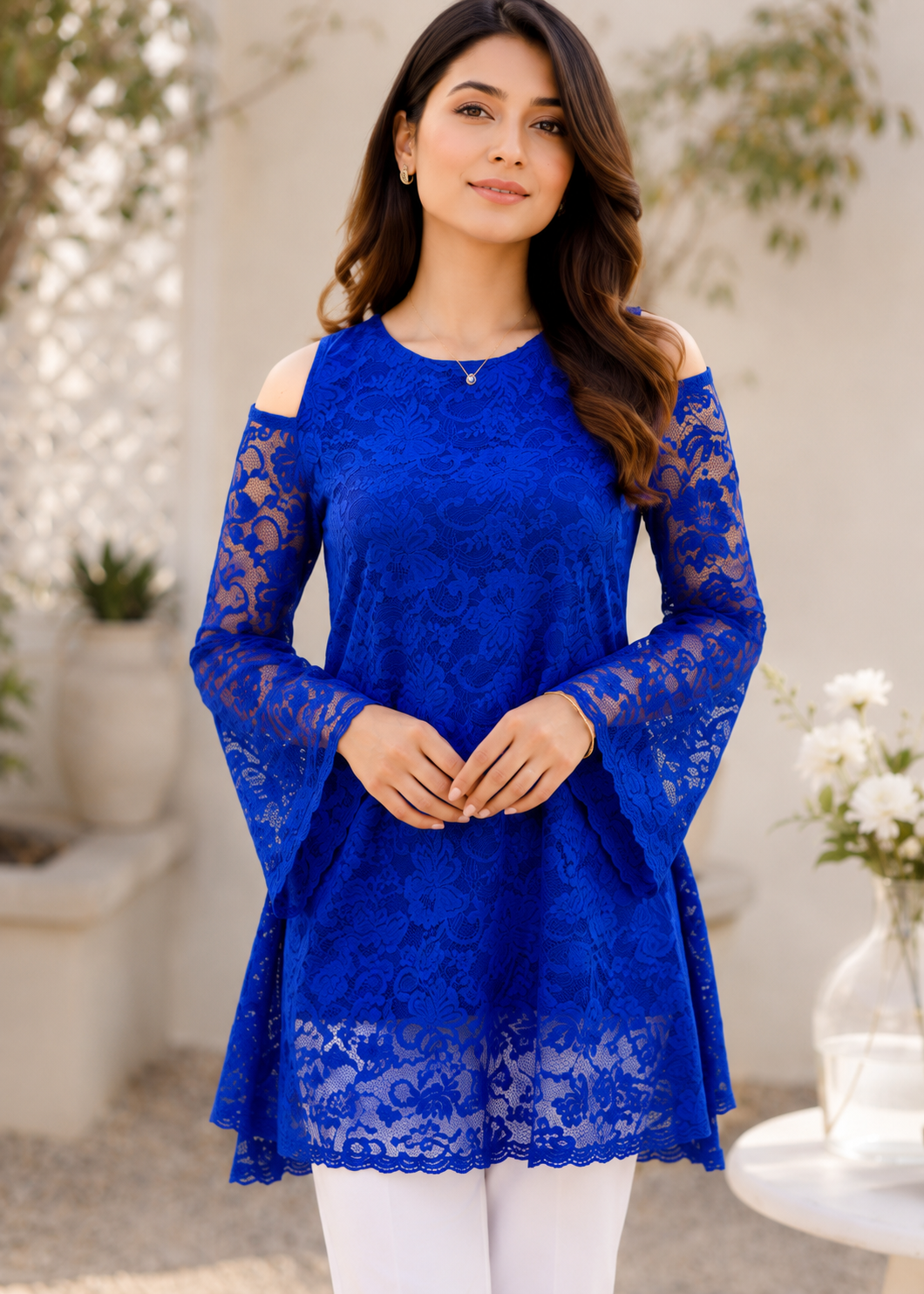 net Tunic in Royal blue