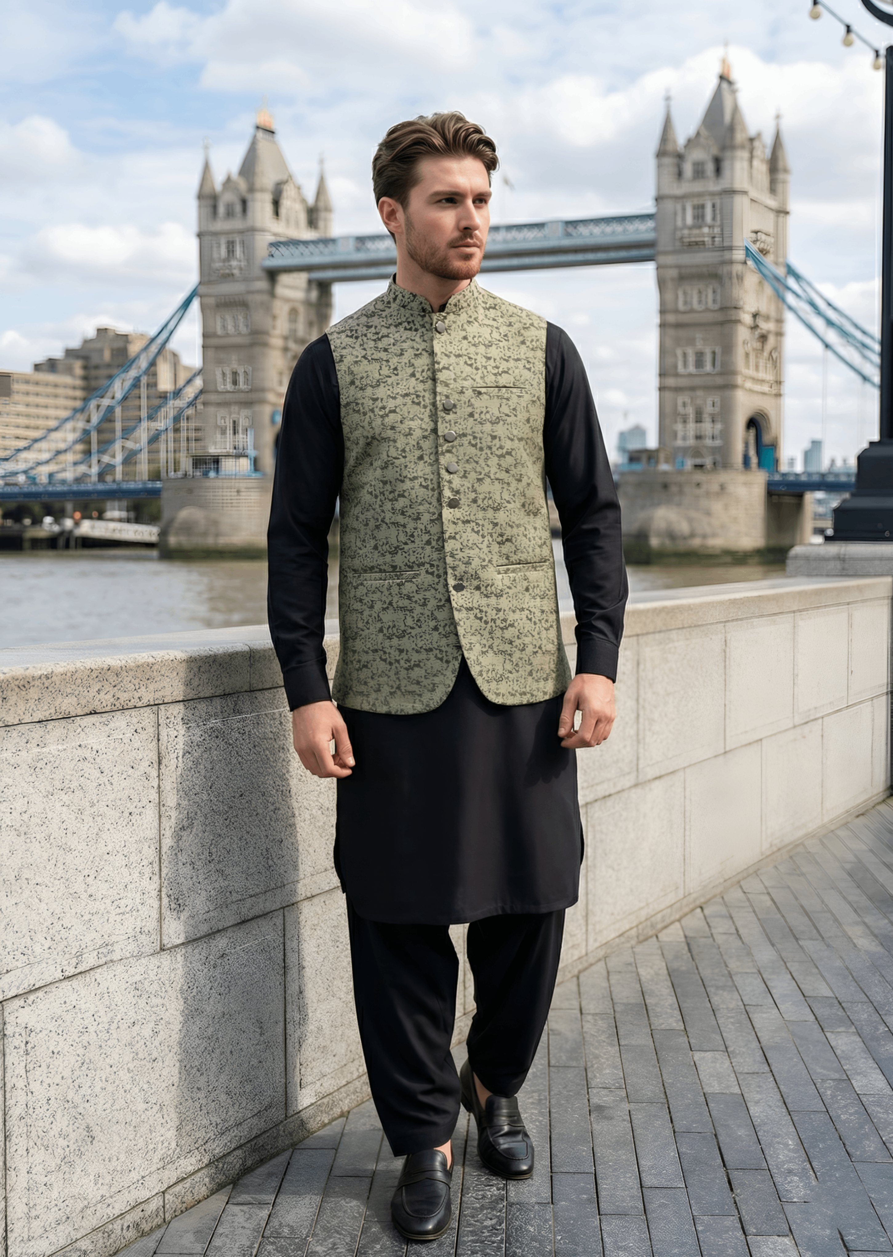 suiting Waistcoat in Tea green