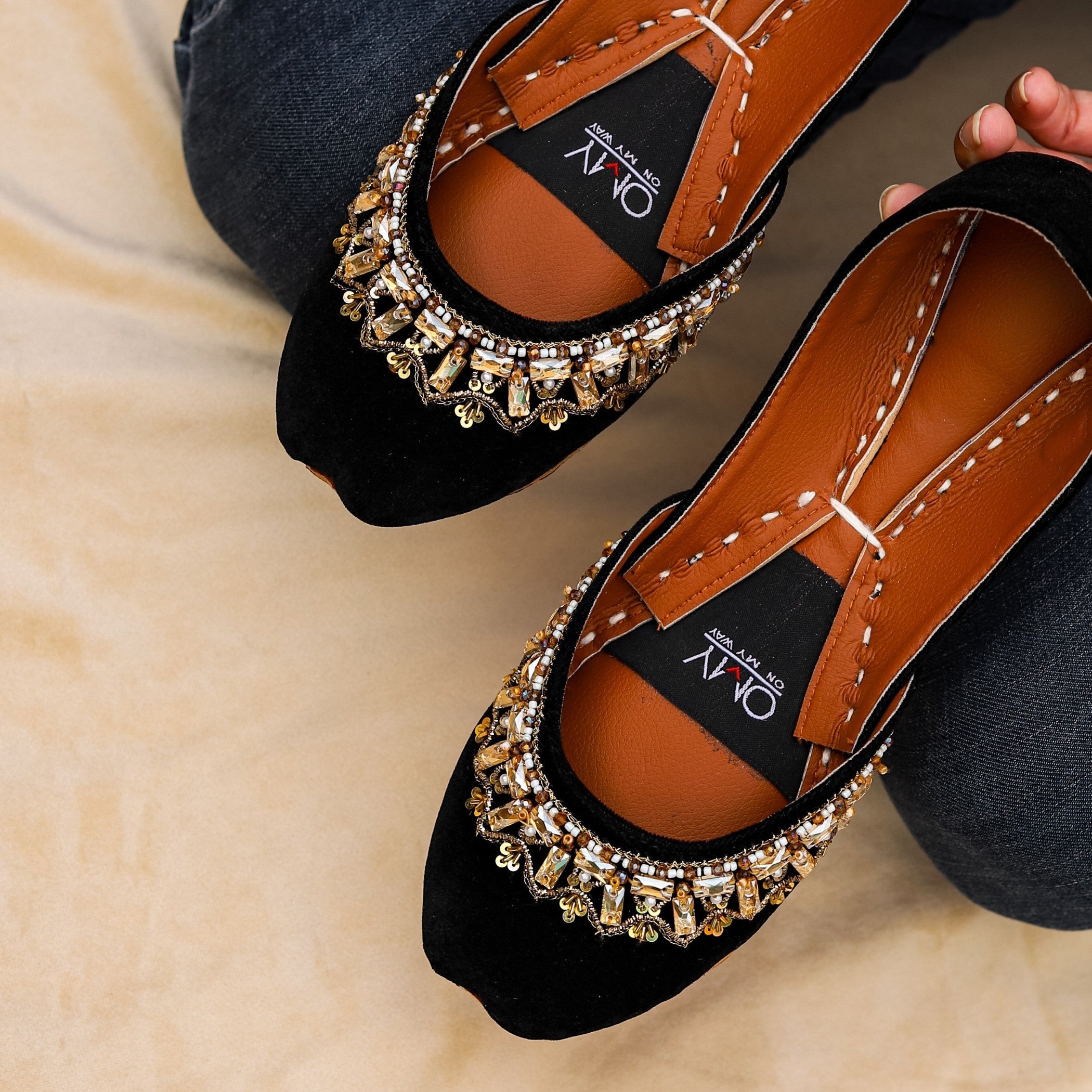 Khussa in Black by - High Quality Women Khussa OYT6665