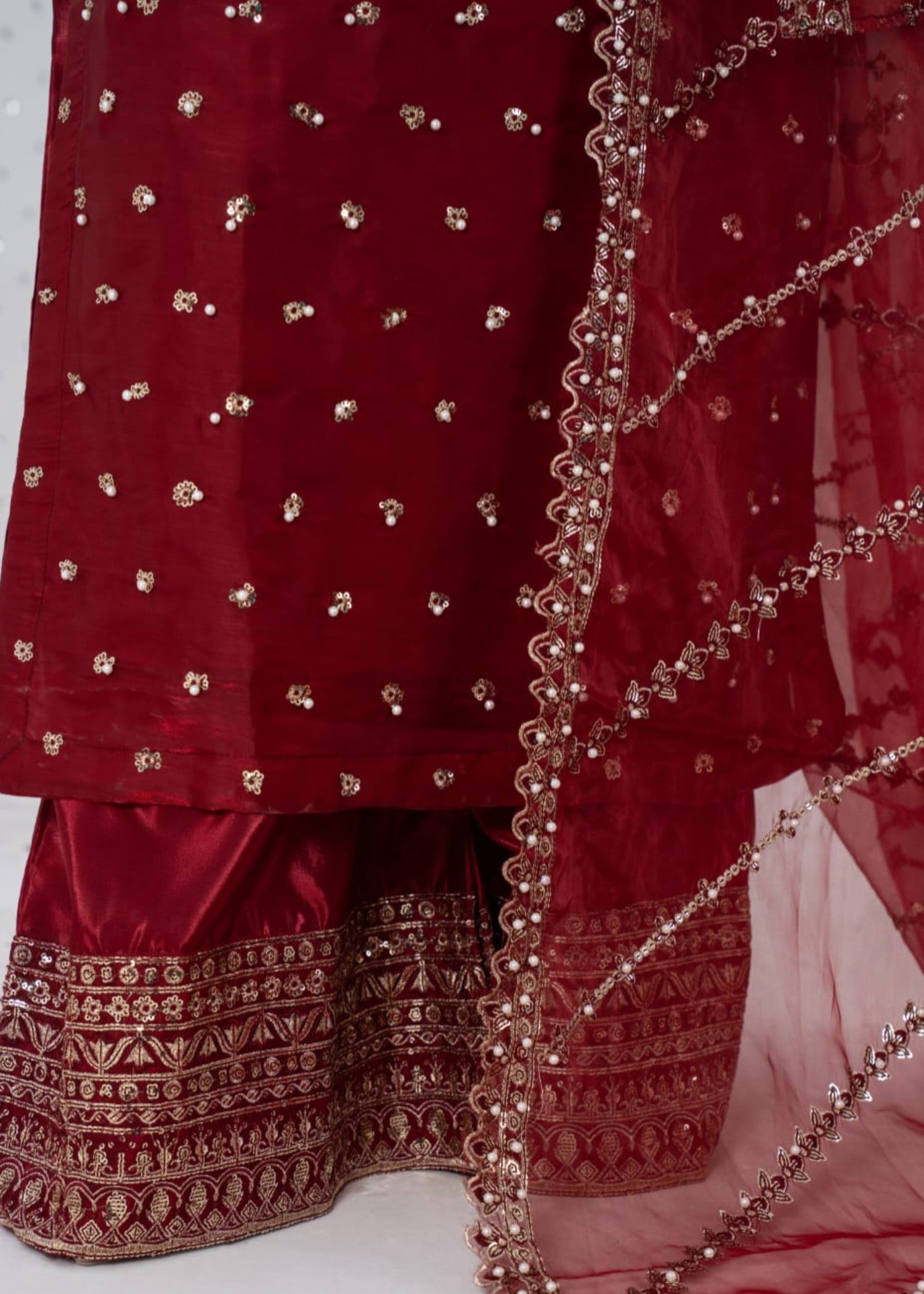 kattan silk Kurta Set in Maroon