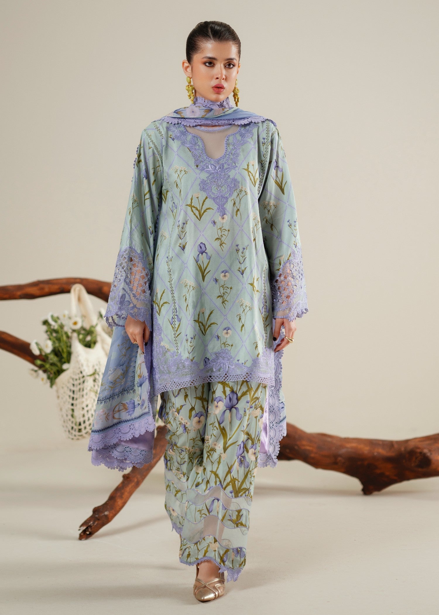 viscose Unstitched in Sky blue