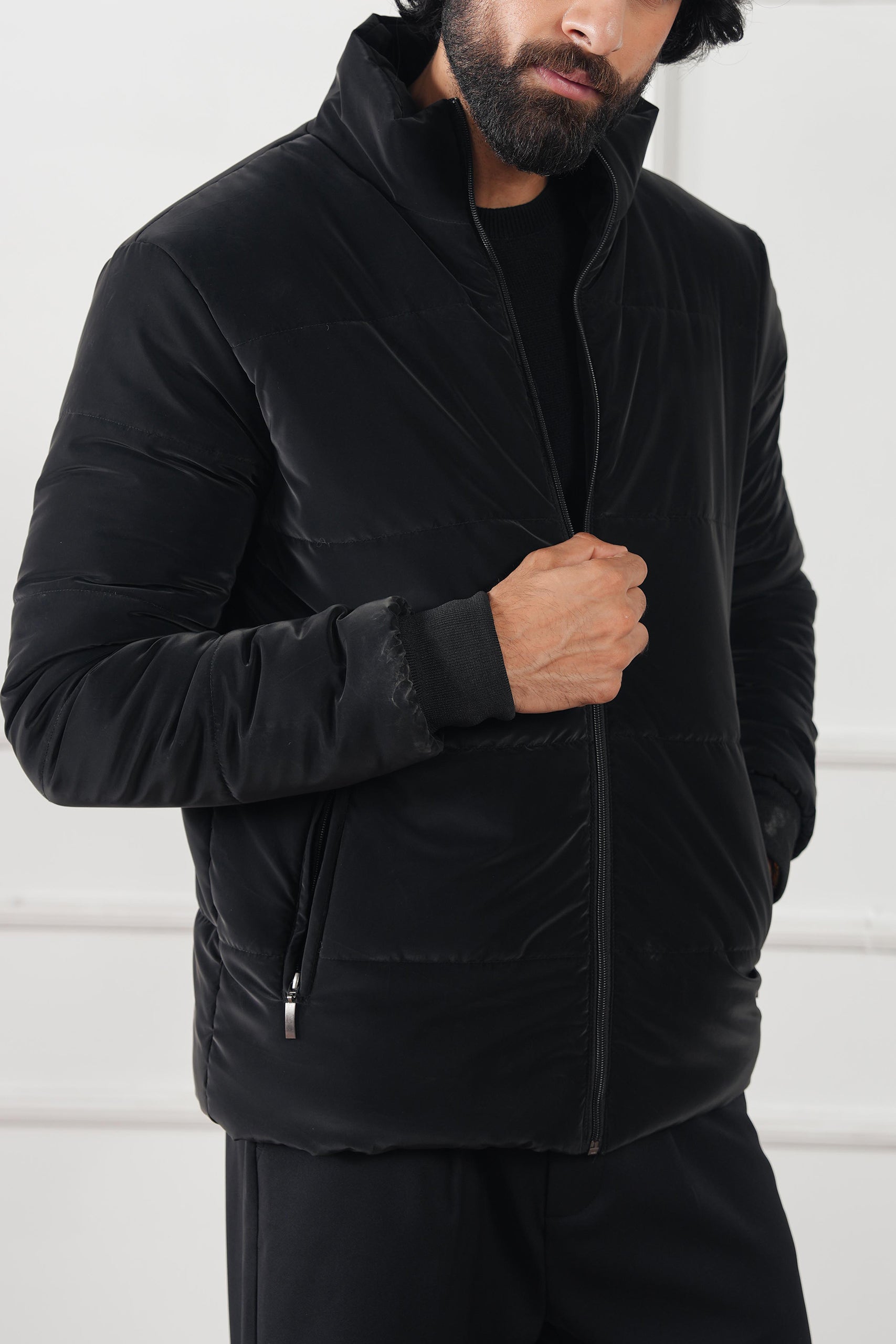pure polyester Jacket in Jet black