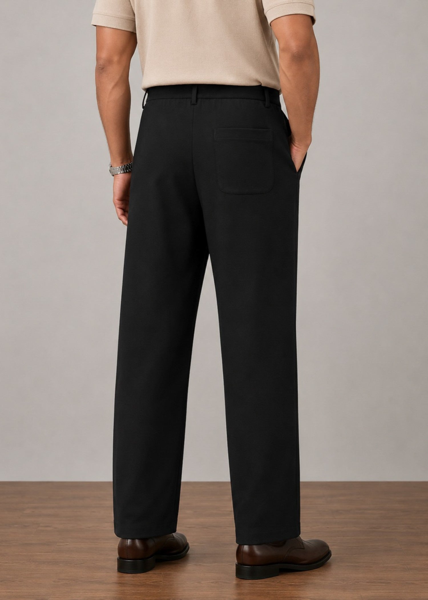 interlock knit Pants in Black