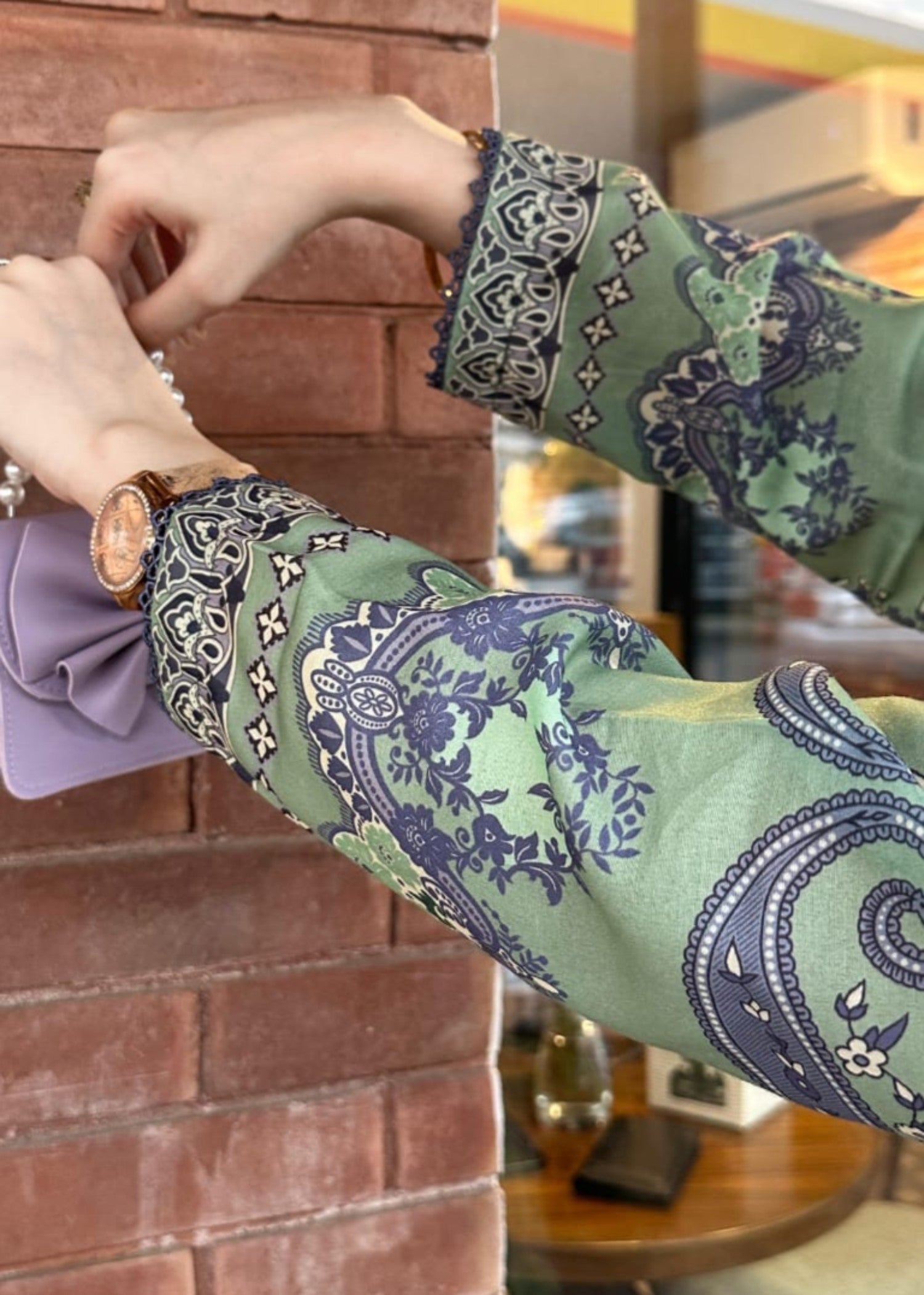 swiss lawn Co ord Sets in Tea green