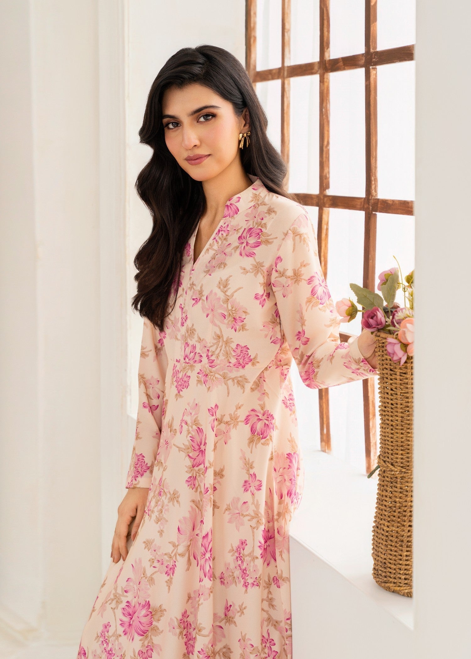silk Maxi in Pink lace