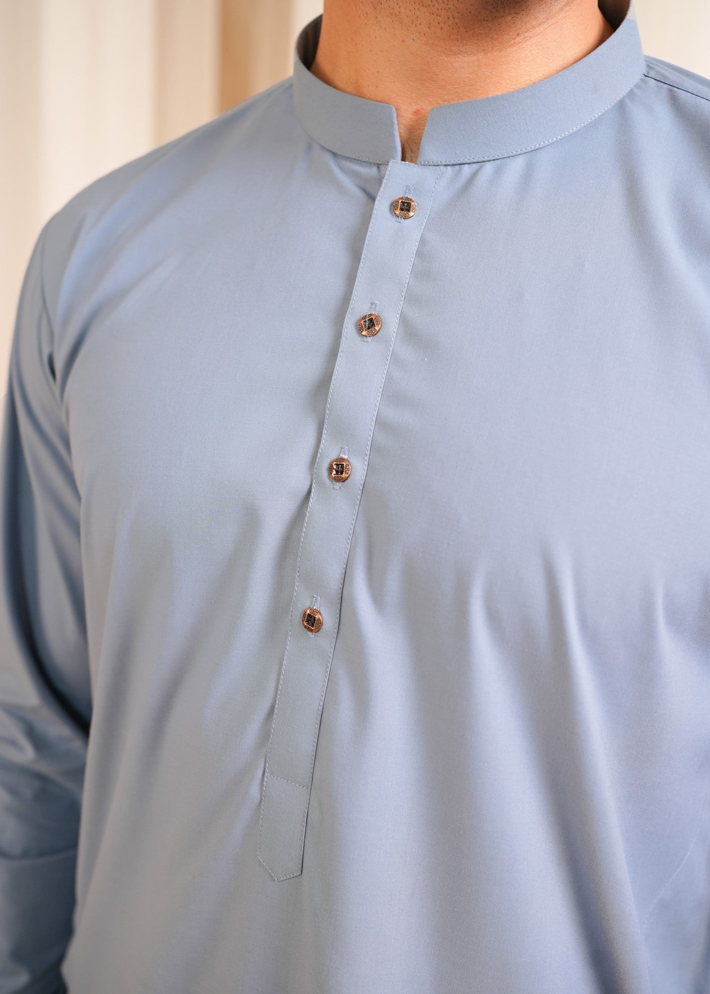 wash & wear Shalwar Kameez in Sapphire blue by Muraqsh