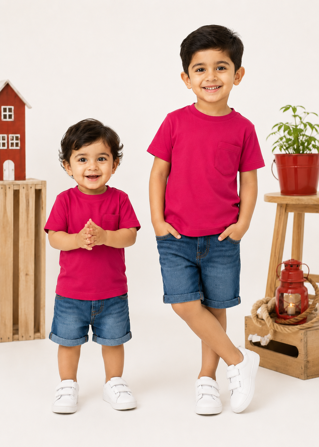 single jersey knit T Shirt in Cardinal red